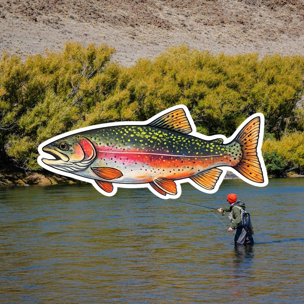 Rainbow Trout Sticker, Fly Fishing Art, Waterproof Decal