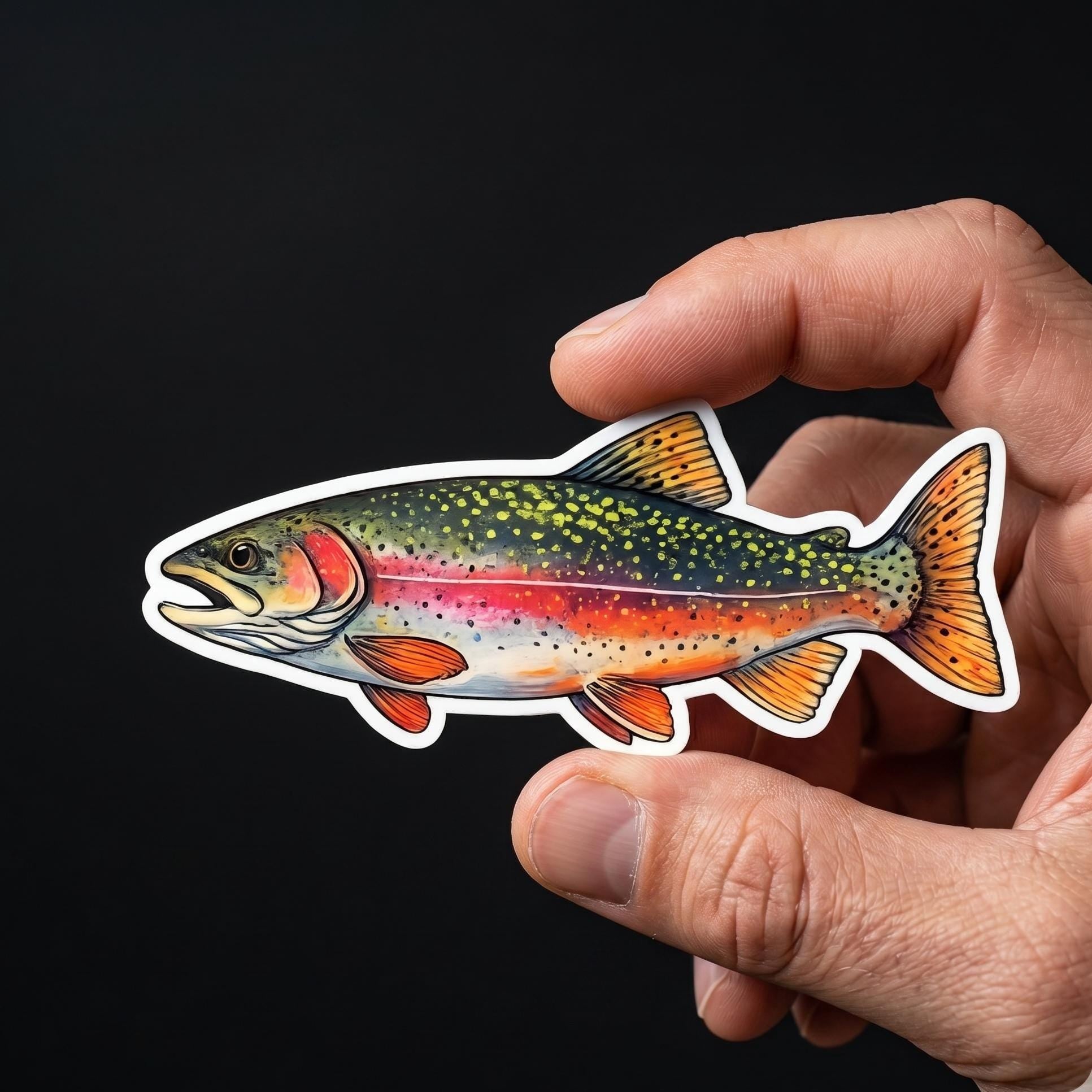 Rainbow Trout Sticker, Fly Fishing Art, Waterproof Decal