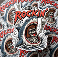 Skeleton Shark Rock and Roll Sticker, Waterproof Vinyl Decal