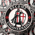 Become Ungovernable Crusader Knight Sticker, Medieval Templar Decal, Vinyl Laptop Water Bottle Graphic