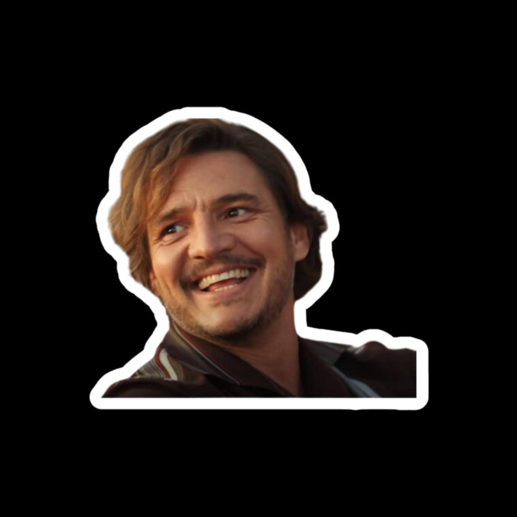 Smiling Pedro Meme Sticker, Viral Reaction Face Decal, Laptop Water Bottle Humor Graphic