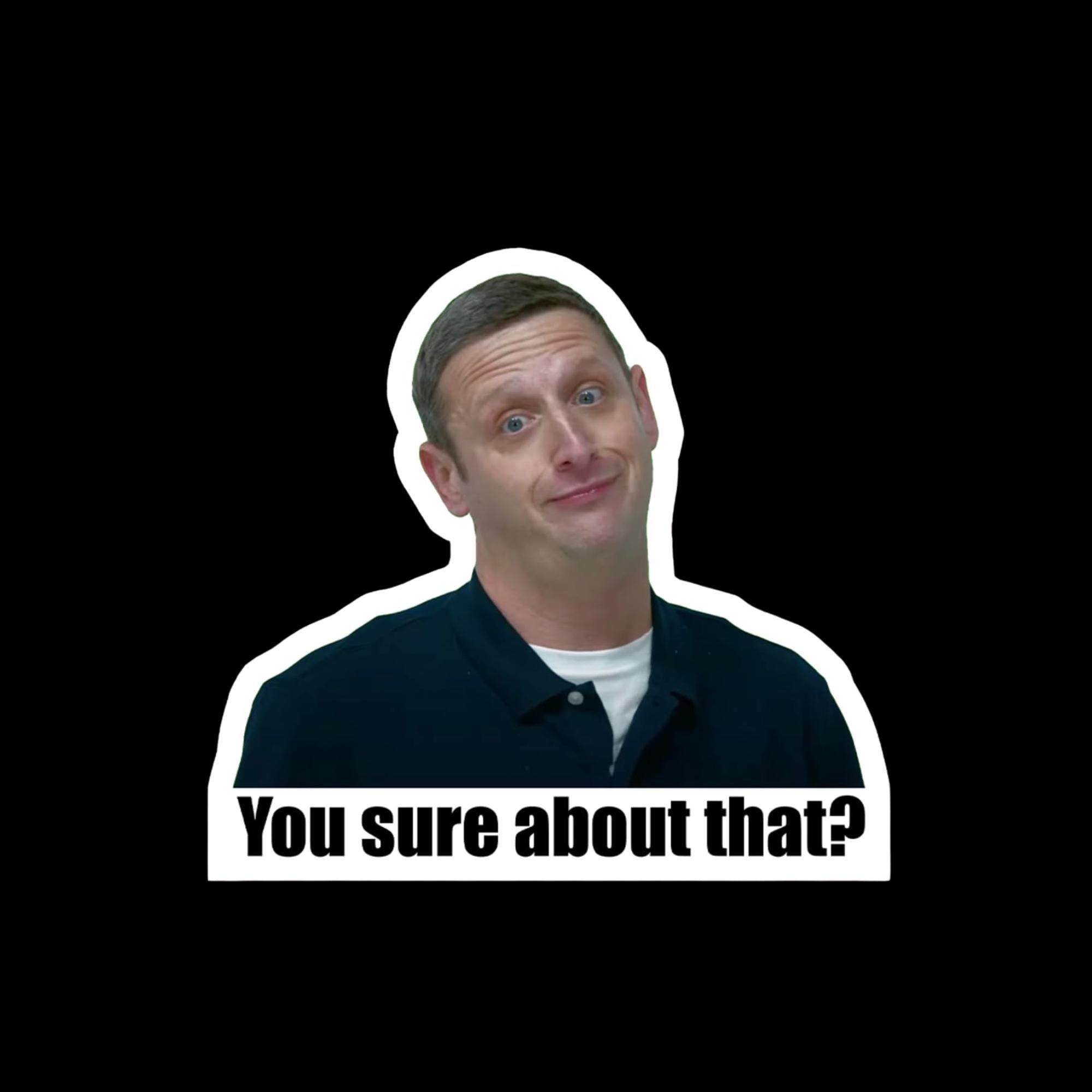 You Sure About That Meme Sticker, Sarcastic Reaction Decal, Laptop Water Bottle Humor